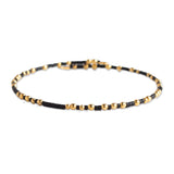 Confetti Beaded Bangle-Black, Delicate Stacking Bracelets