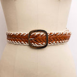 Crochet Trimmed Woven Leather Belt