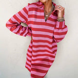 Two-Tone Thick Striped Dress