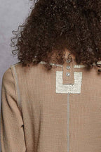 Eyelet Panel Rib Knit Top