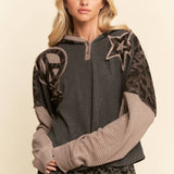 Star & Peace Patchwork Hoodie