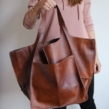 Women's shoulder bag large capacity Soft PU leather handbag