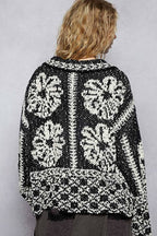 Crisscross Pattern Drawstring Sweater