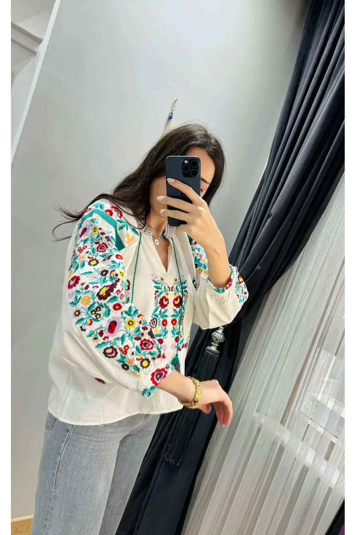 Floral Embroidered Blouse