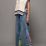 Paisley Bandana Print Denim Jeans