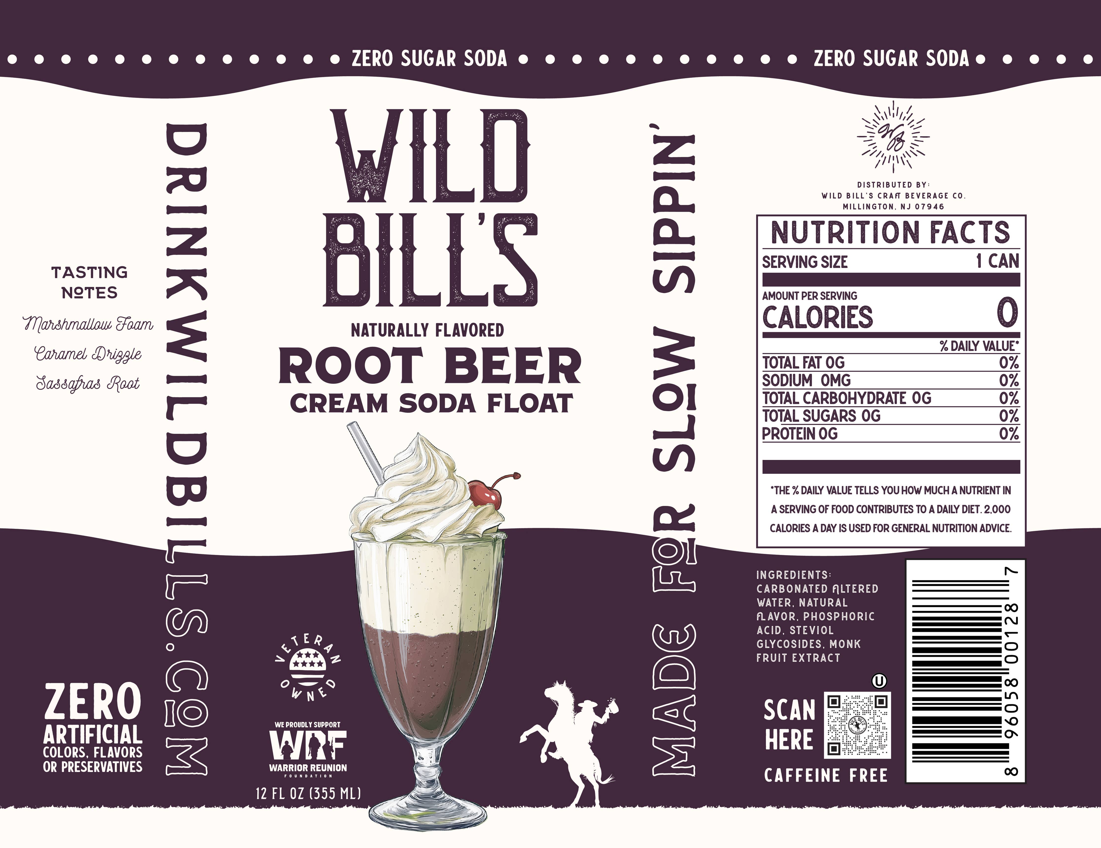 Root Beer: Zero Sugar Soda, Clean Ingredients, 12-Pack, Cans