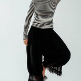 Striped Turtleneck Knit Top