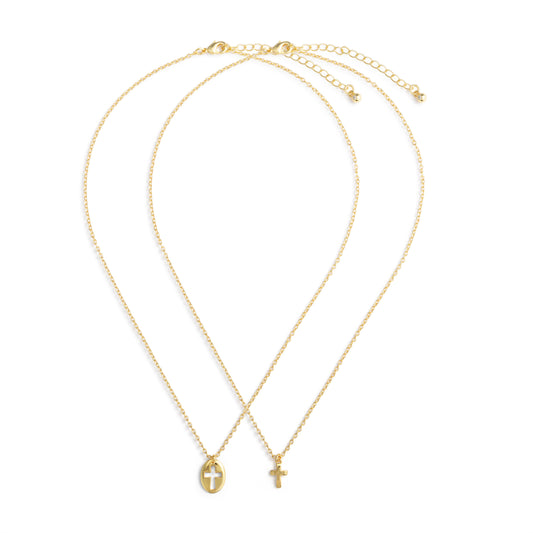 Sharing Kindness Cross Necklace - Set of 2