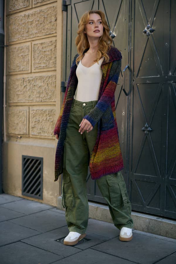 Rainbow Long Cardigan