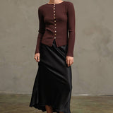 Slim Fit Knit Button Top - RTK1029