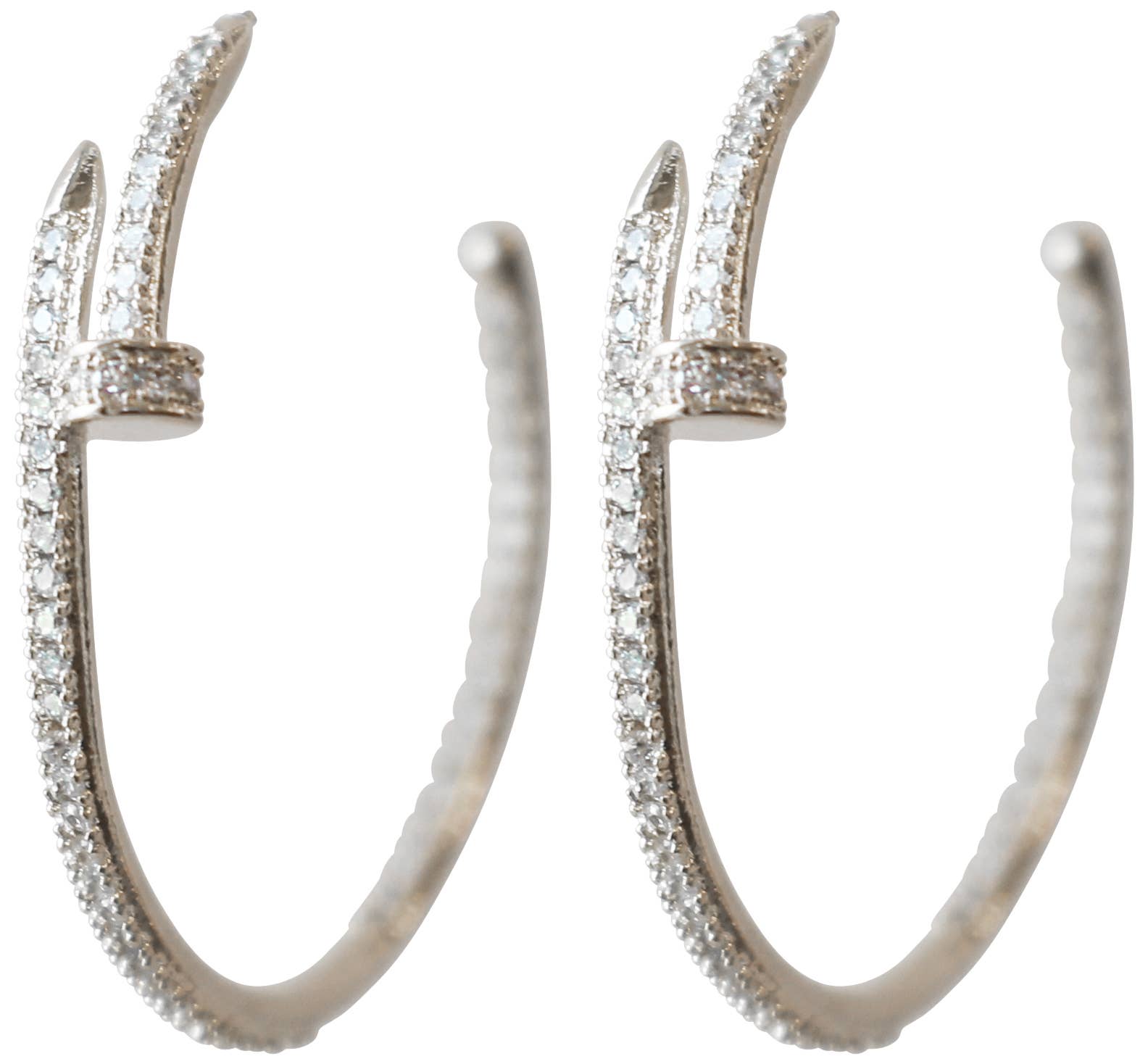 Emma Nail CZ Hoop Earrings