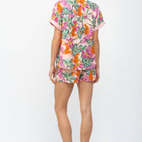 LOOSE FIT CONTRAST ELASTIC WAISTBAND SHORTS WITH SIDE POCKET