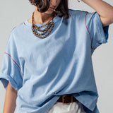 Contrast Stitch Oversized Tee