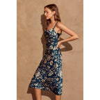 Floral Cowl Neck Midi Dress