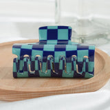 Checkerboard Square Hair Claw Clip