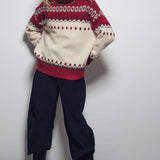 Relaxed Fit Fair Isle Turtleneck Sweater