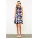 Tassel Tie Sleeveless Floral Dress