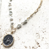 Vintage Bee Coin Necklace