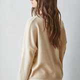 W2114 | Knit Sweater Rolled Round Neck Pullover Top