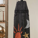 Moon and Star Patchwork Overalls