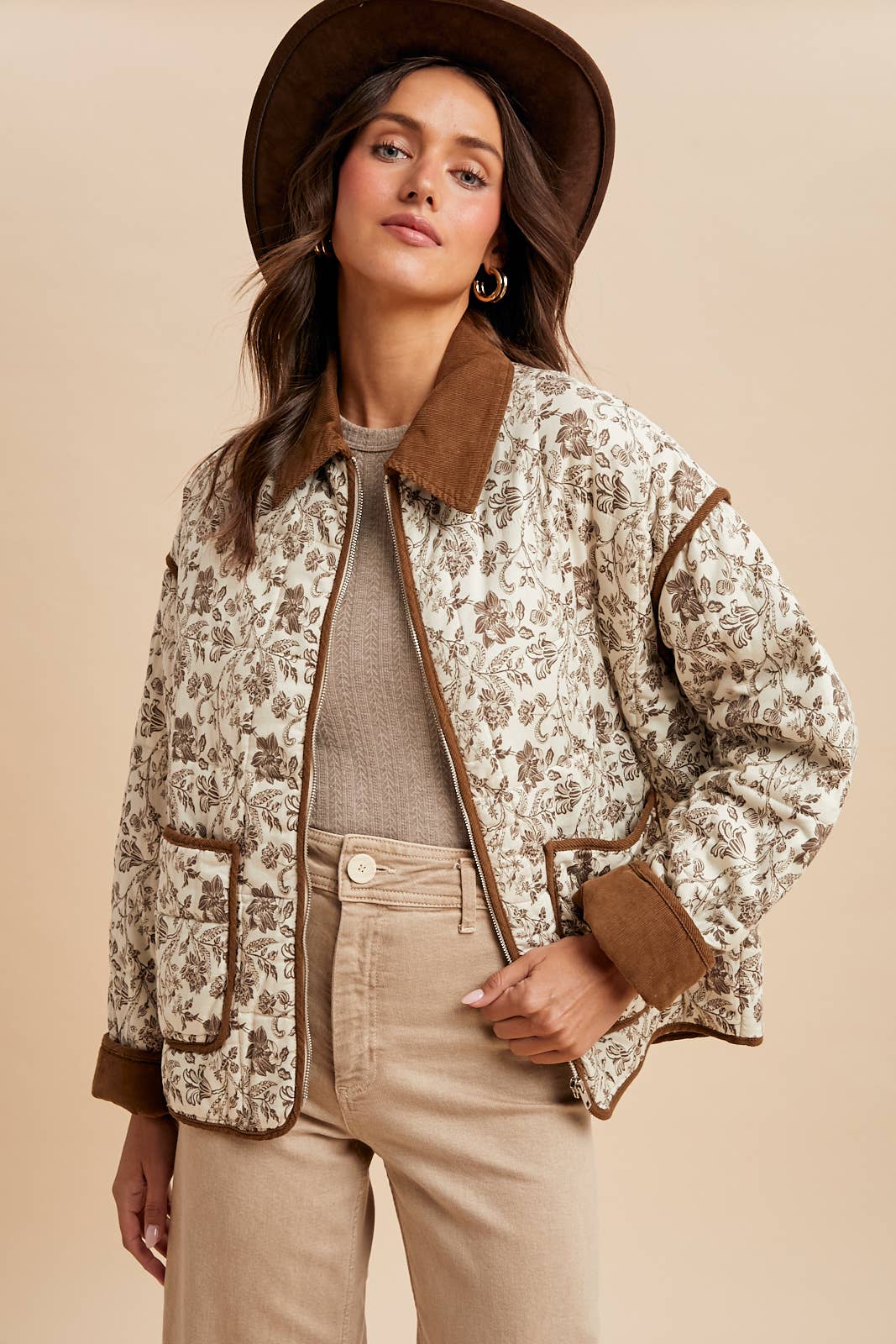 Collared Quilted Puffer Jacket