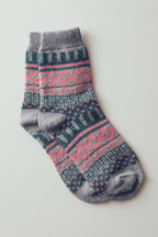 Colorful Fair Isle Knit Socks