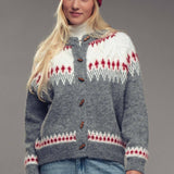 Nordic Wool Blend Toggle Buttons Cardigan