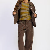 OVERSIZED TWILL BUTTON UP JACKET