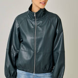 61652 Oversized Faux Leather Jacket