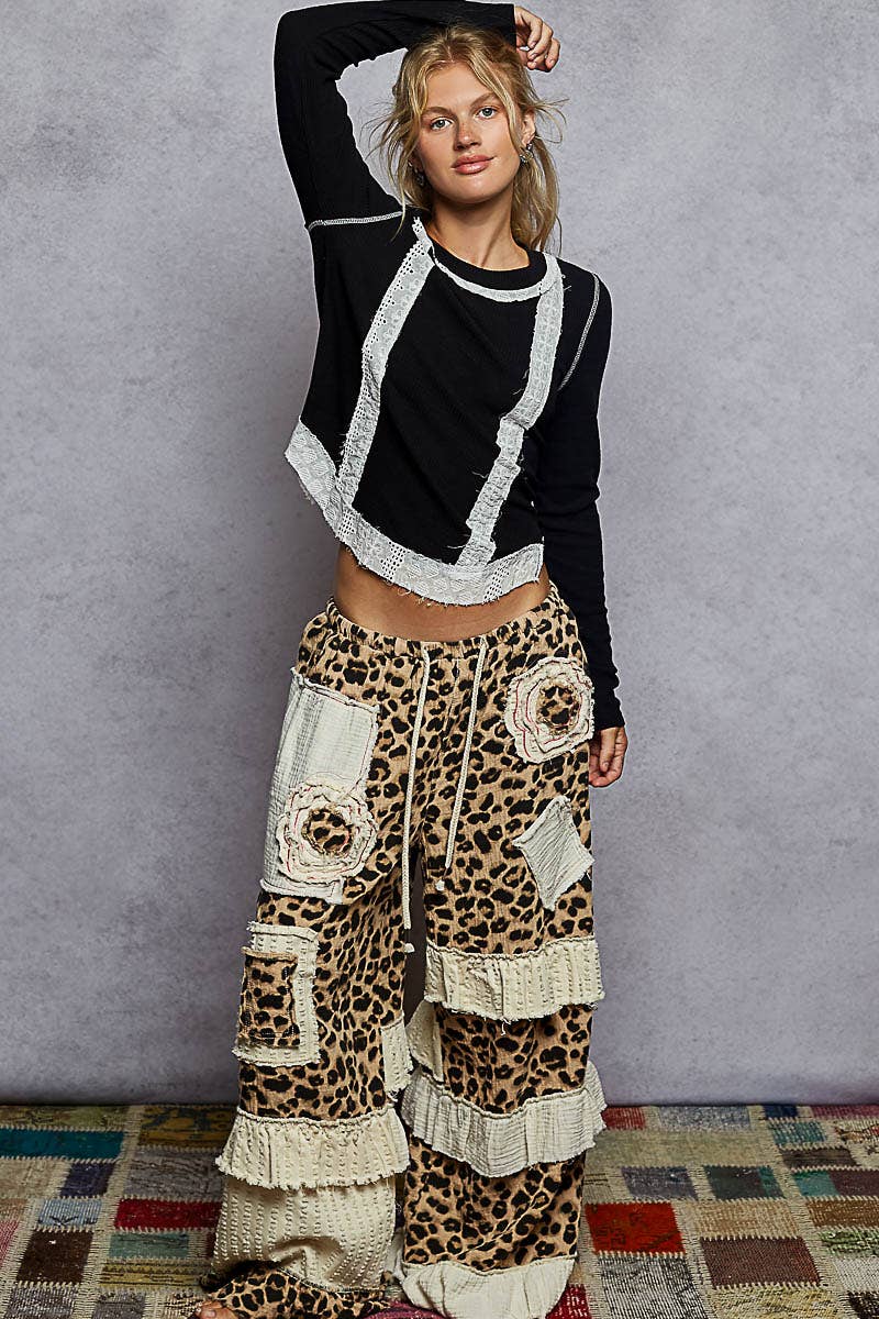 Eyelet Panel Rib Knit Top