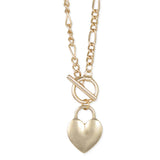 Love Lock Gold Heart Toggle Necklace