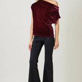 61197 Velvet Cowl Neck Top