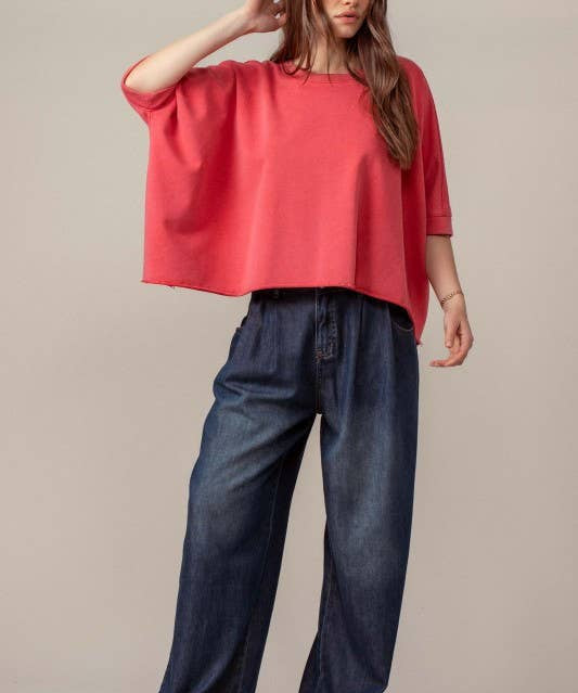 Vintage Washed Relaxed Crop Top