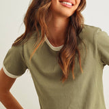 ET6334   SHORT SLEEVE RINGER TOP