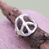Silver Peace Sign Ring