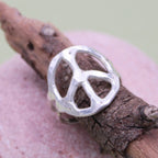 Silver Peace Sign Ring