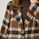 61234 Plaid Long Coat