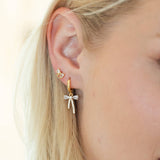 CZ Bow Studs On Velvet Gift Tag