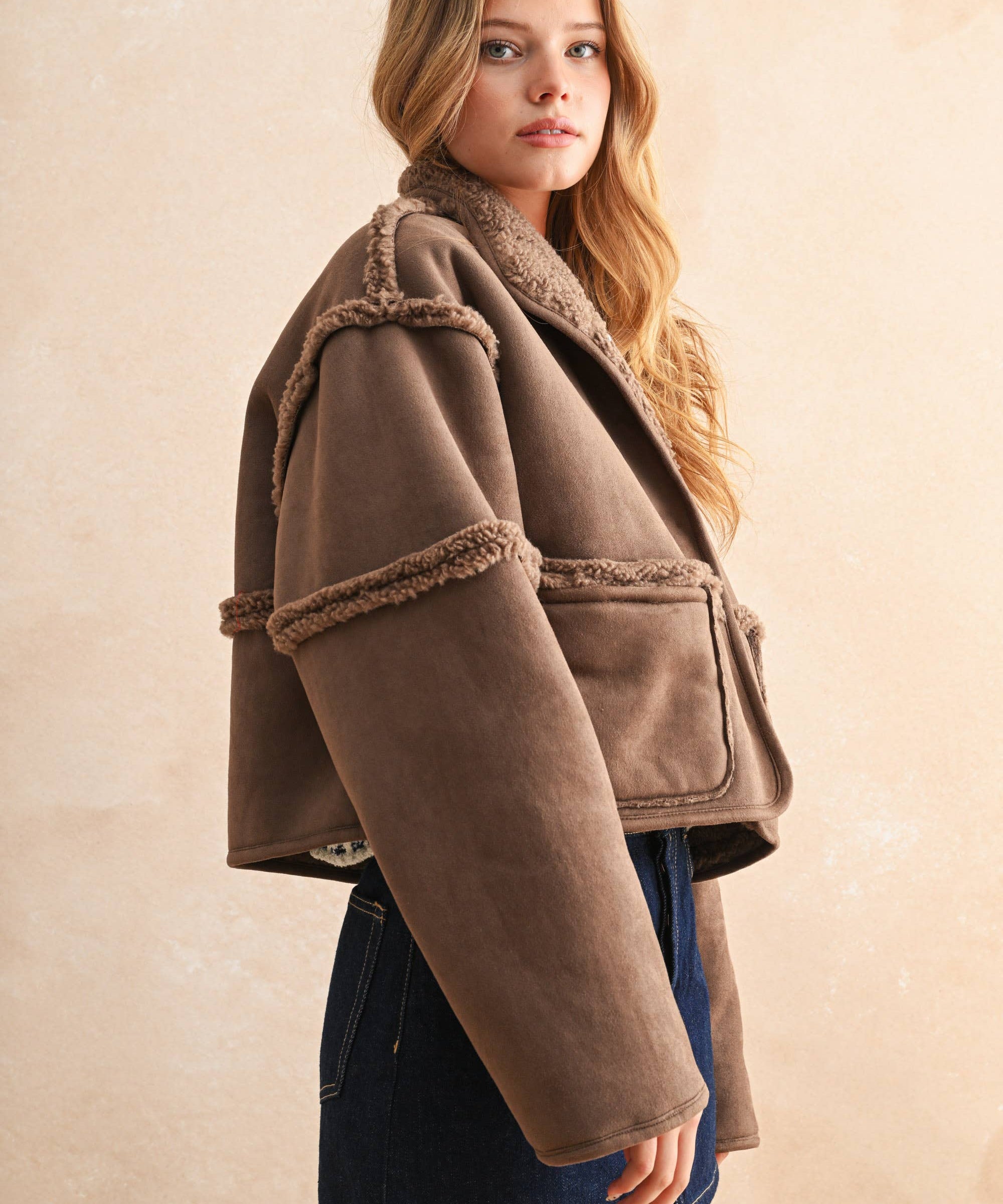 Suede & Sherpa Reversible Jacket