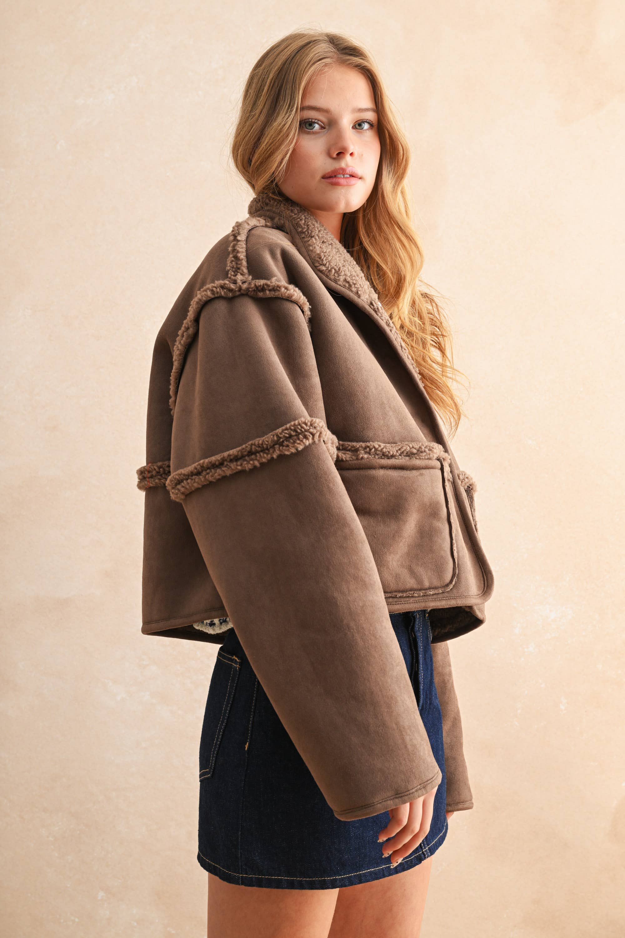 Suede & Sherpa Reversible Jacket