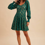Emerald Lace Mini Dress