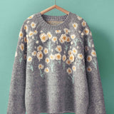 Daisy Embroidered Floral Knit Sweater