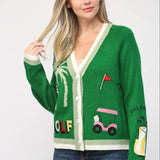 GOLF EMBROIDERED PATCH CARDIGAN LW2119