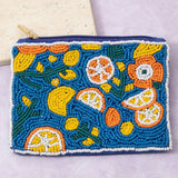 Seed Beaded Lemon Fruit Coin Purse