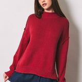 MOCK NECK KNIT SWEATER TOP