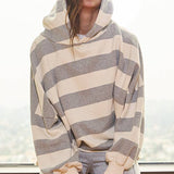 Thick Striped Fleece Hoodie