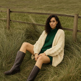 Knit Cardigan with Bauble Sleeves