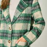 61234 Plaid Long Coat