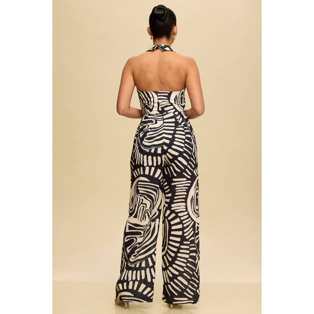 Tribal Tie Front Jumpsuit