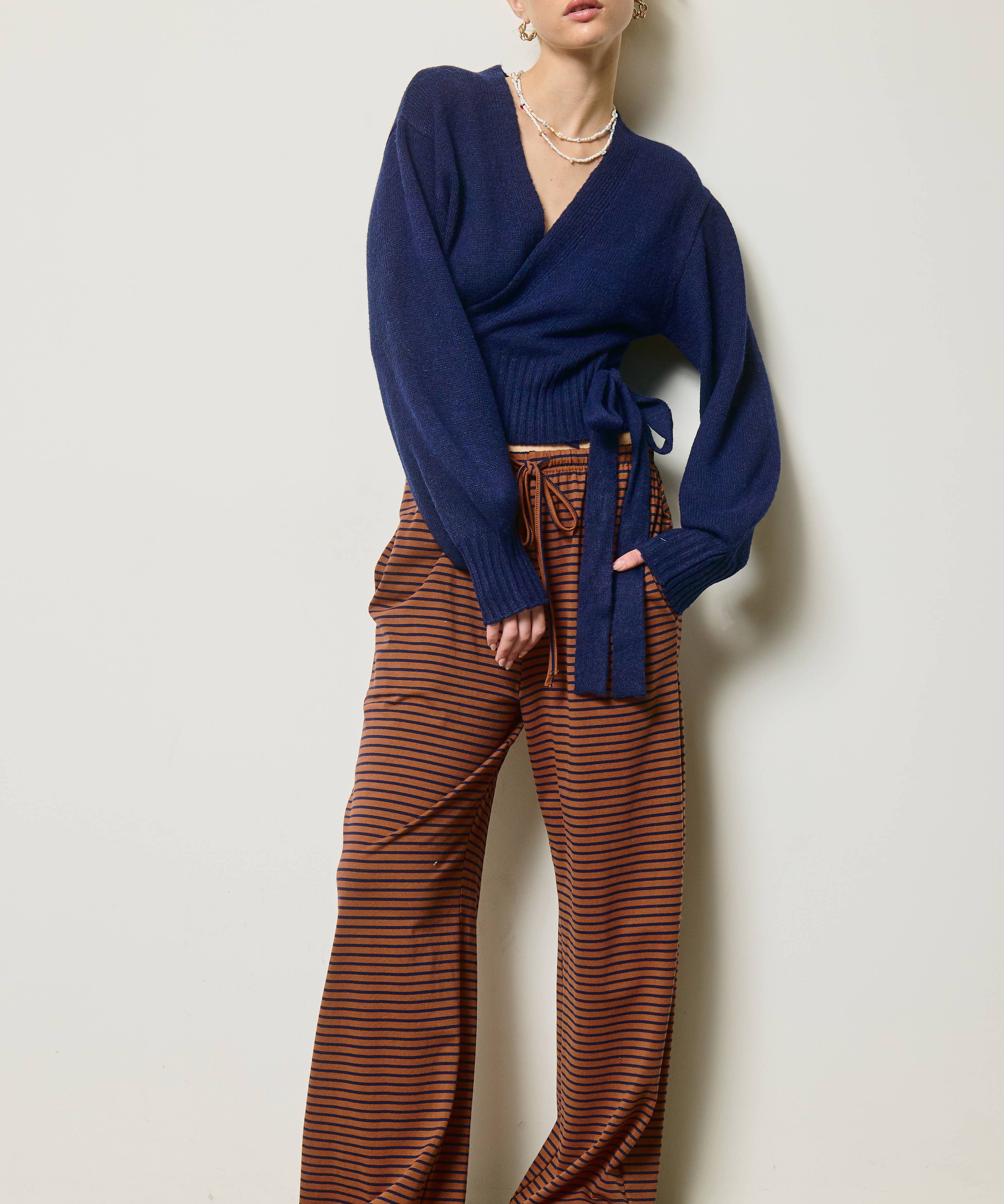 Wrap Tie Knit Sweater